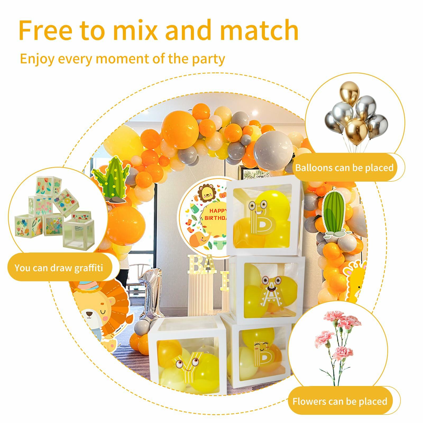 Onteftshop Baby Boxes Letters Party Decorations Transparent Gold 4pcs