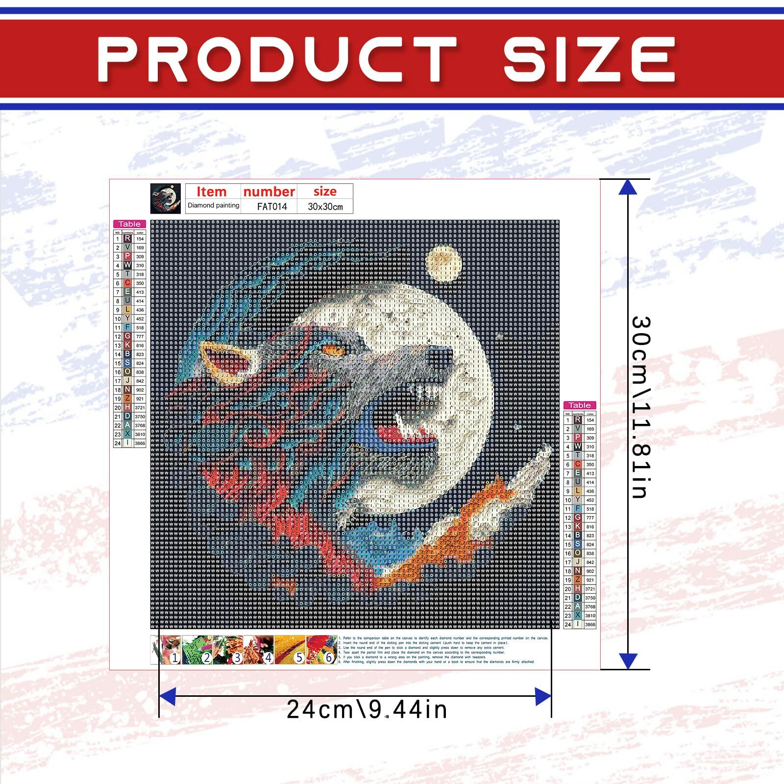 Focart Wolf Diamond Painting Kit 12x12 DIY Round Crystal Rhinestone Art