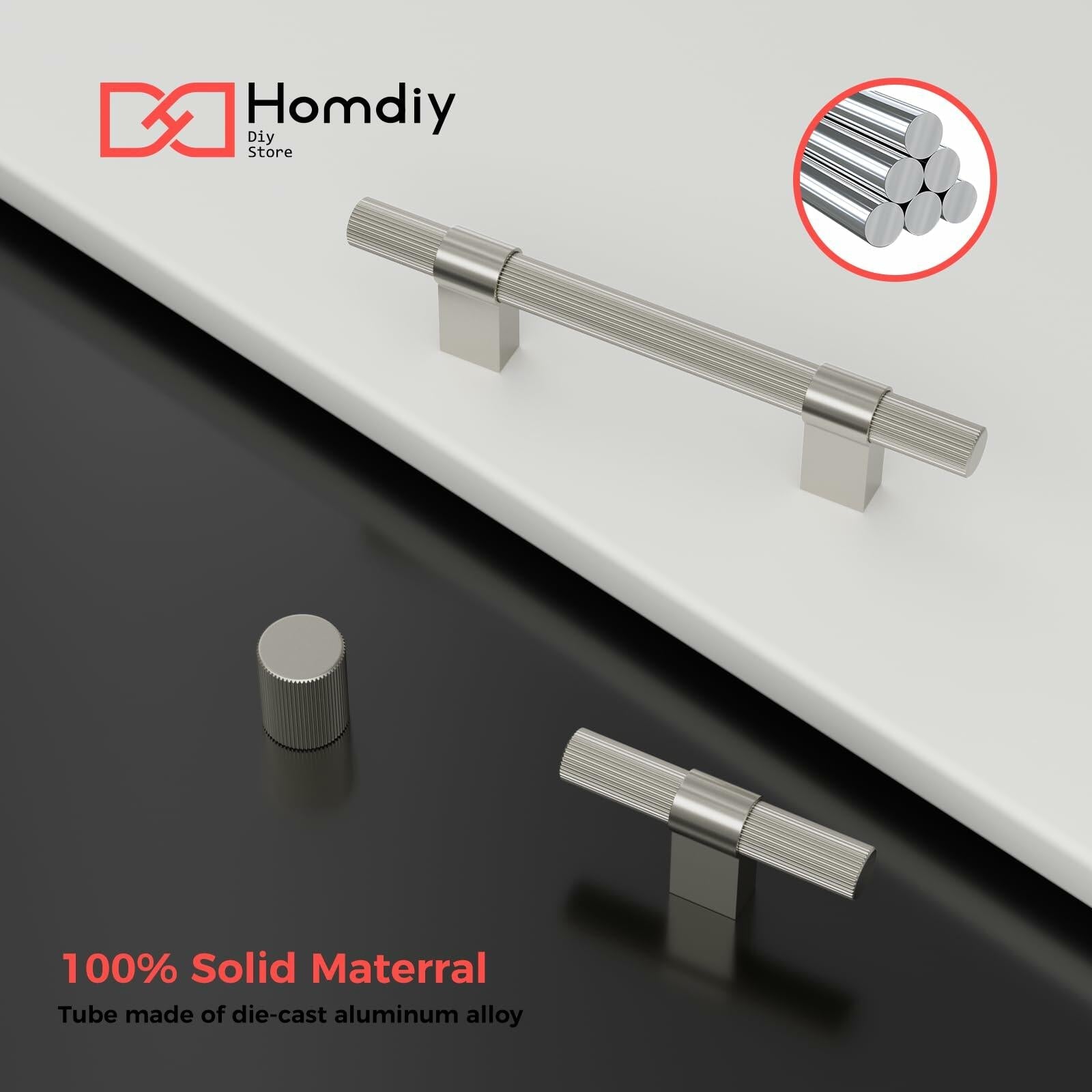 homdiy 15 Pack Matte Black Cabinet Handles 128mm 5in T Bar Drawer Pulls