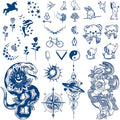 Aresvns Semi-Permanent Waterproof Temporary Tattoo Dark Blue Long-Lasting