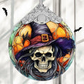 Death Skull Stained Glass Christmas Ornament Holiday Decoration