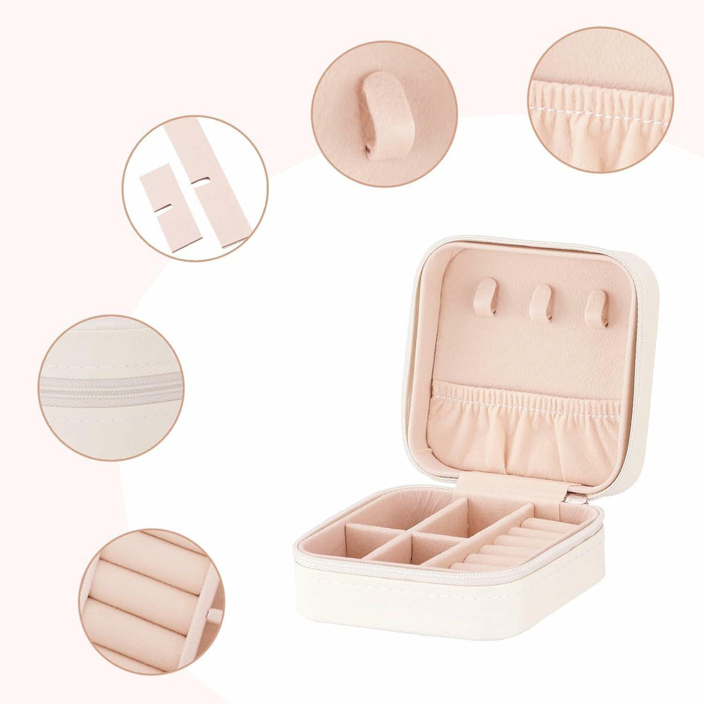 Sincerez Jewelry Box Small Portable Organizer for Rings Necklaces
