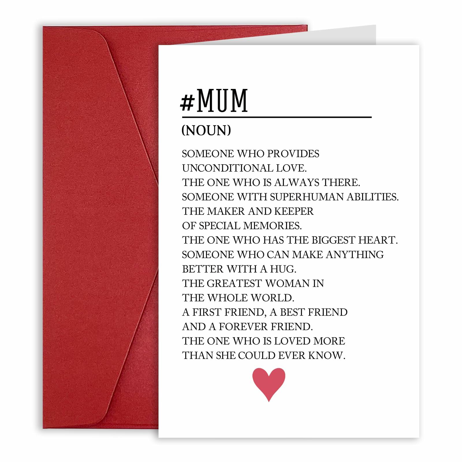 MOCO PAPER Happy Mom Birthday Card Mother's Day Gift Card From Son Daughter