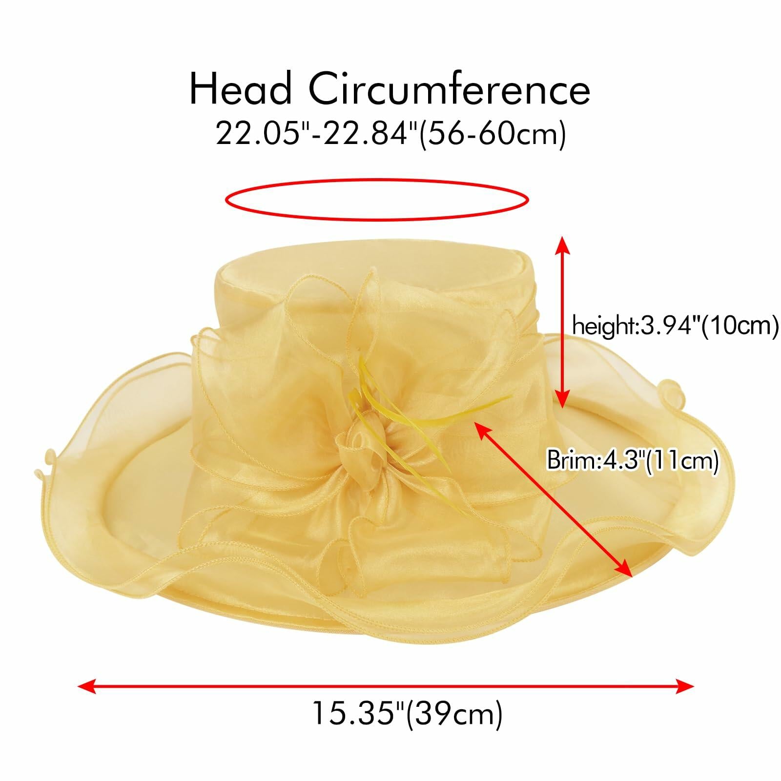 Derby Hats Women Organza Kentucky Fascinator UV Protection Sun Hat