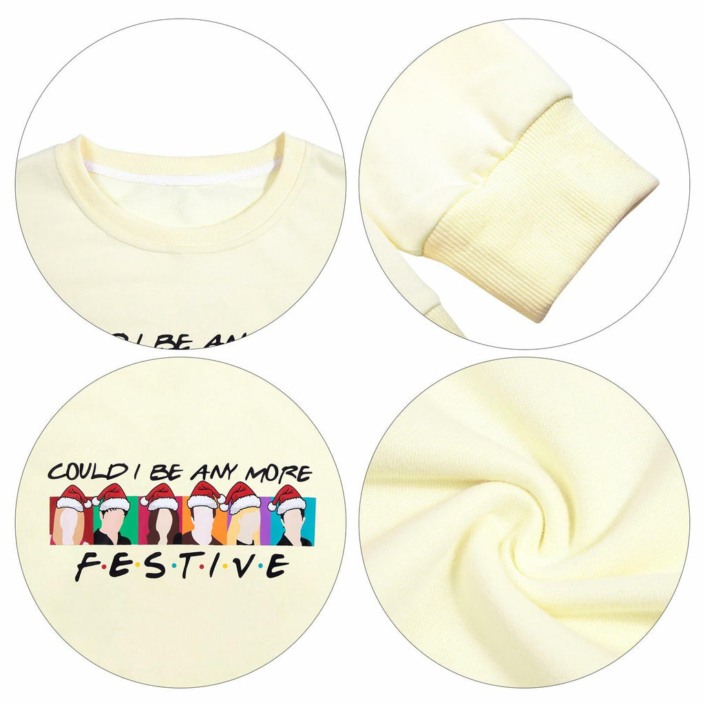 FASHGL Christmas Friends Sweatshirt Women Long Sleeve Green, XL