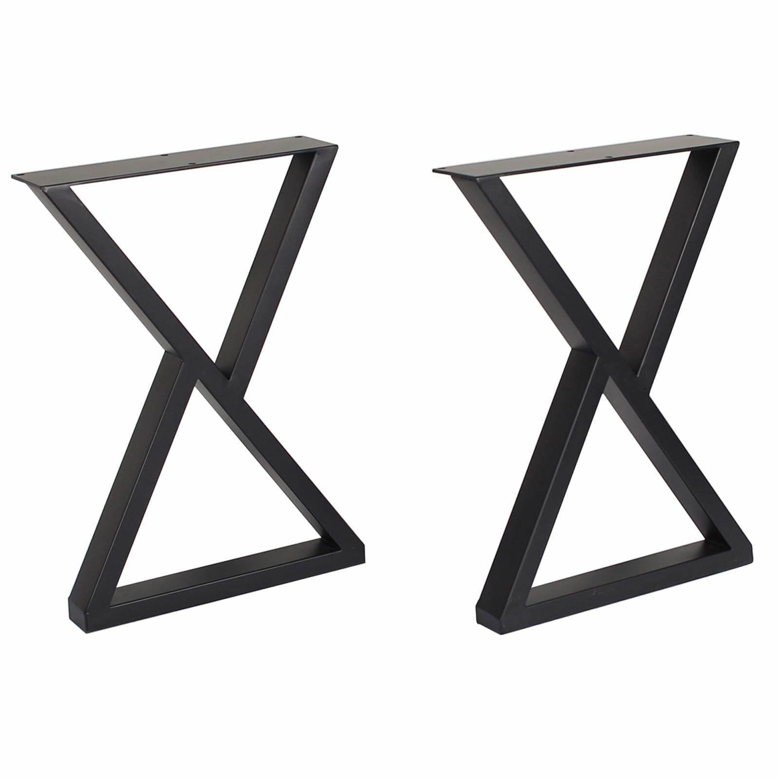 Herkii Heavy Duty Metal Table Legs 16" H x 11" W Black Set of 2