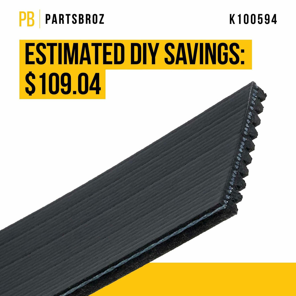 PartsBroz K061360 Micro-V Serpentine Drive Belt Compatible Gates Black