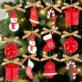OAOLEER 12 Pack Acrylic Christmas Tree Ornaments Snowman Santa Crafts