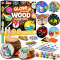 [Like New] Klever Kits Wooden Glow in The Dark Painting Craft Kit Wood Slices
