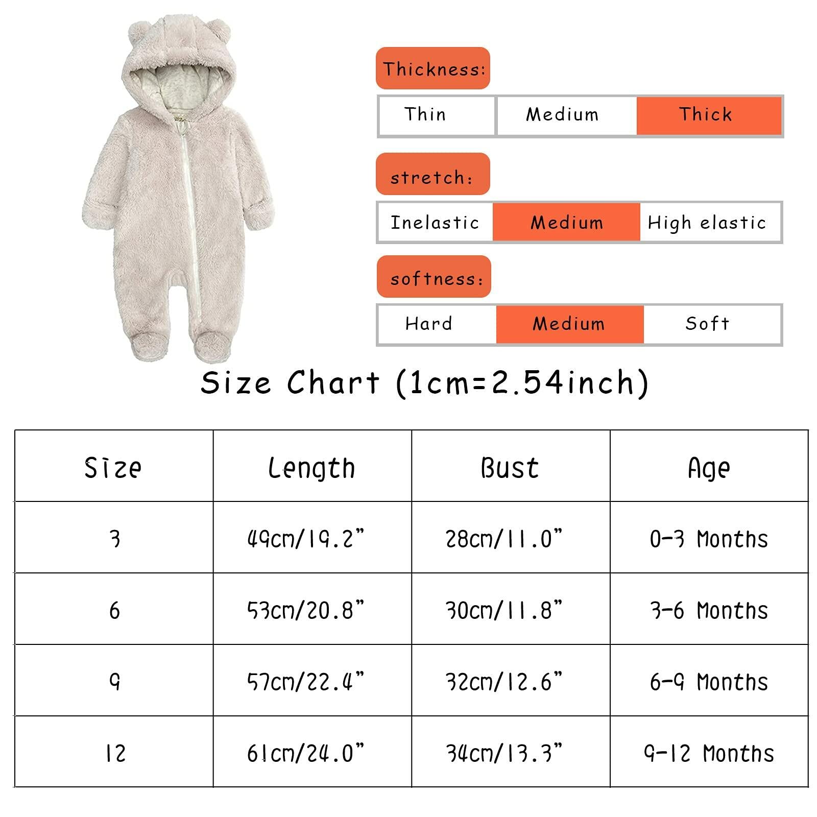 [Like New] TAOHONG Baby Hooded Fleece Jumpsuit Snowsuit Bear Ear Warm Romper Size N/A