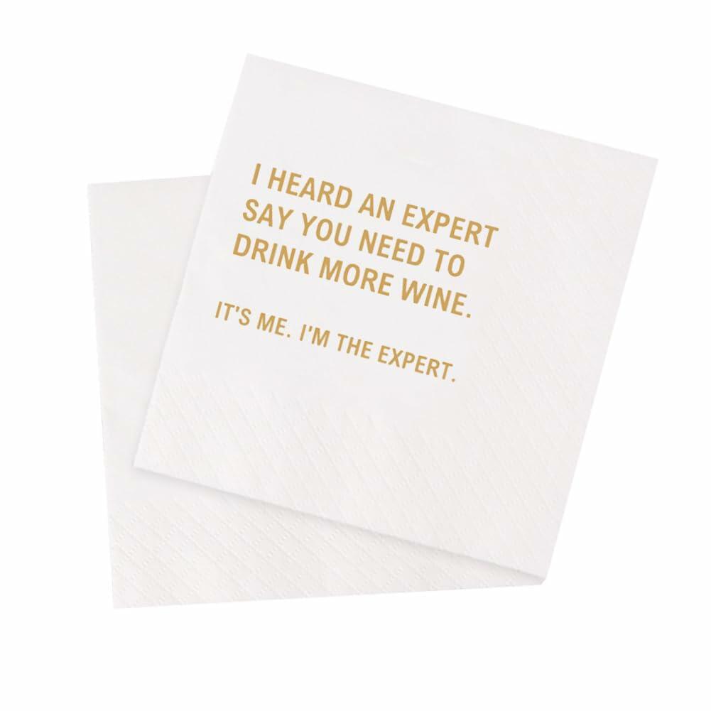 [Like New] VOWFOO Funny Quotes Cocktail Napkins 4.5x4.5 2-ply 100pcs Gossip