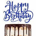 Handmade Flash Happy Birthday Cake Topper Black Birthday Party Decor