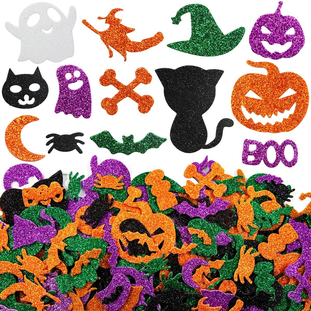 Fancy Land Halloween Foam Glitter Stickers 500 Pcs Sparkly Craft Supplies