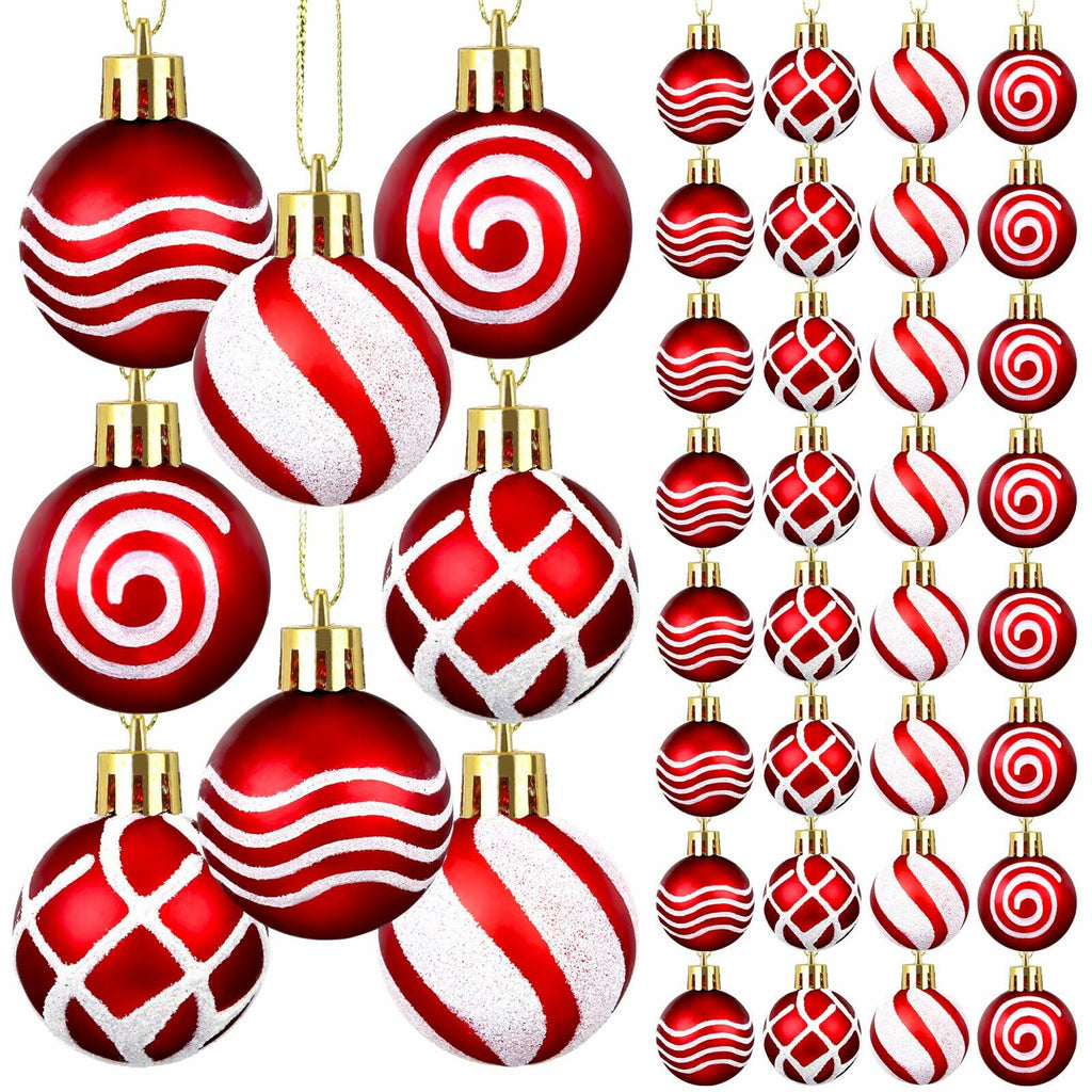 Shappy 72 Pc Mini Red Christmas Ball Ornaments 1.2 Inch Xmas Decor