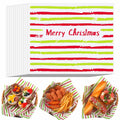 Tenceur 150 Pcs Christmas Wax Paper Sheets Red Green Striped Parchment