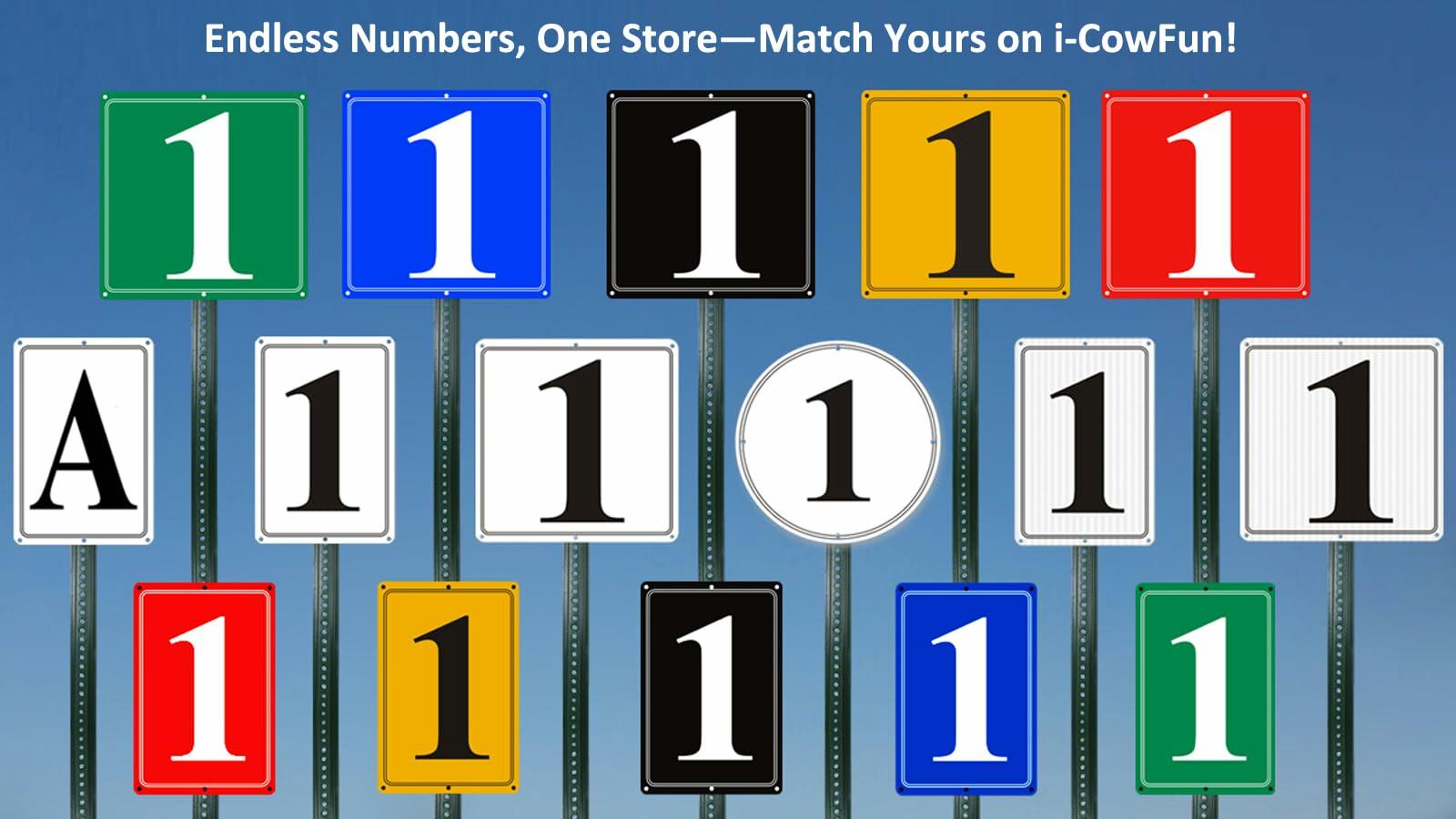 i-CowFun Aluminum Number Sign 54 12x12in Outdoor Parking Spot Large