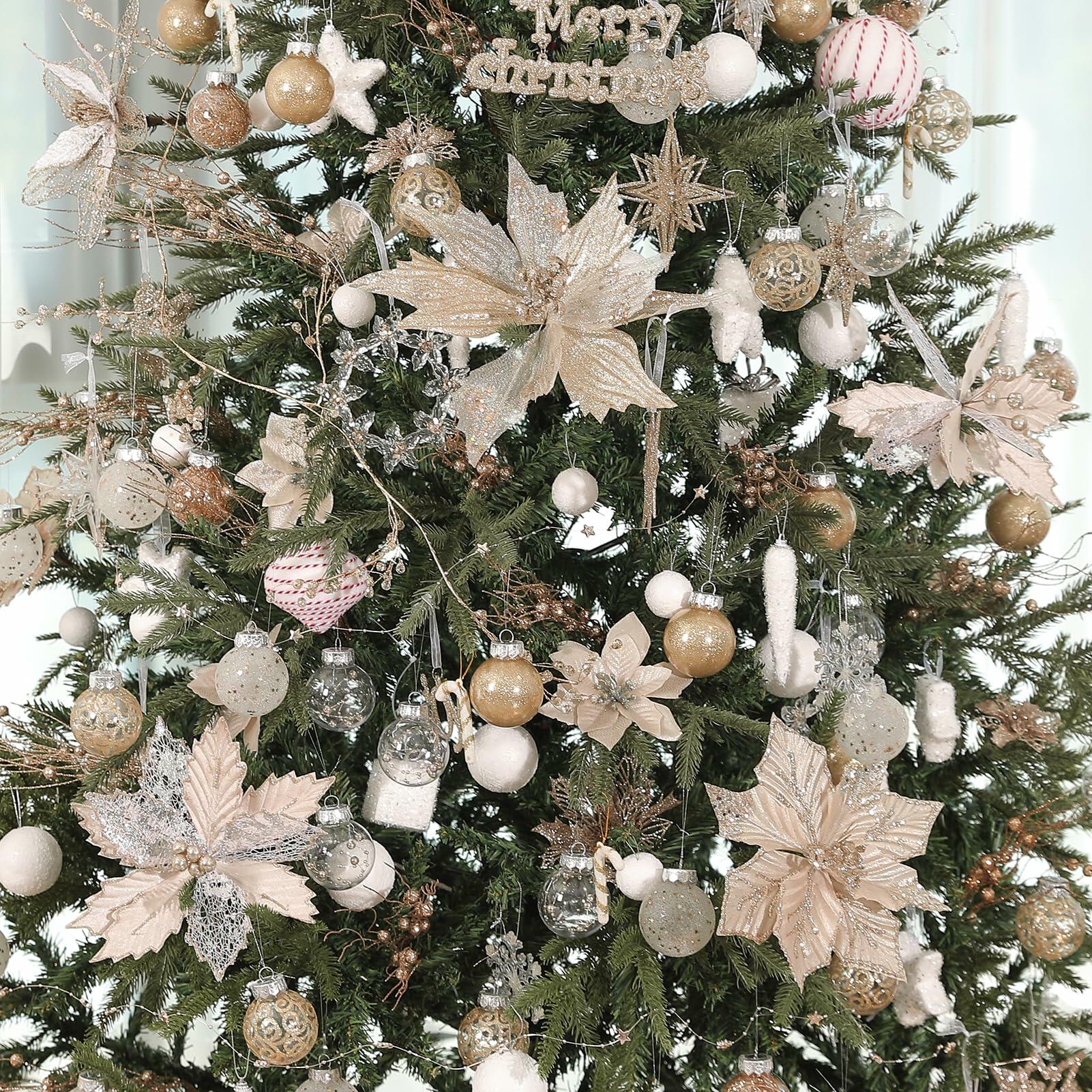 YYHUAWU Clear Christmas Ball Ornaments Set 30pcs 2.36" Champagne