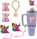 Stanley Cup Accessories Straw Cover Set IN CHENTHY 2pcs + Letter Charm Chains K
