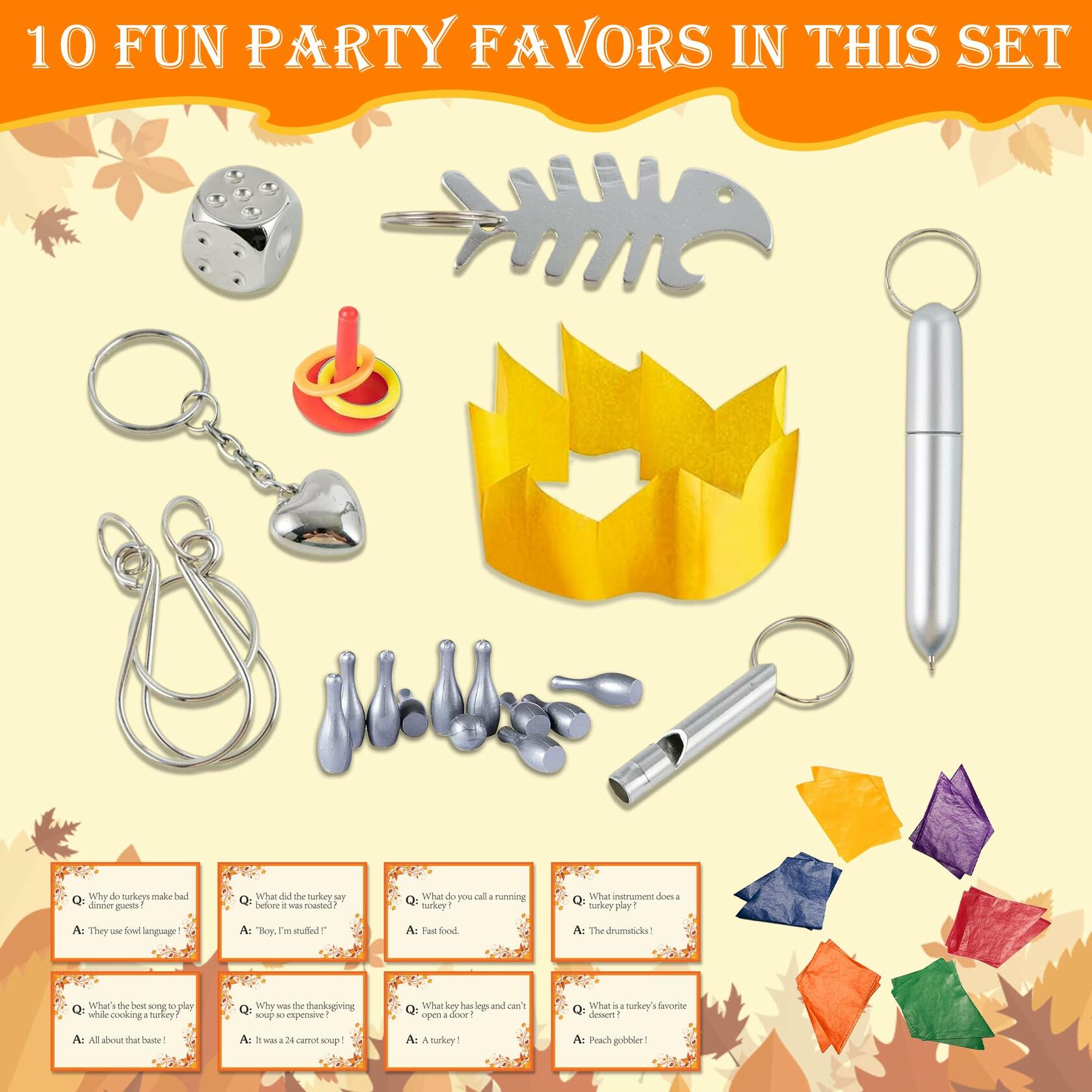 Siawoy 8 Pack Fall Thanksgiving Party Favors Pumpkin Turkey Hats Prizes