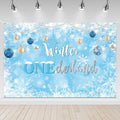 Winter Onederland Birthday Banner Snowflake Blue 70.9x43.3 Inch