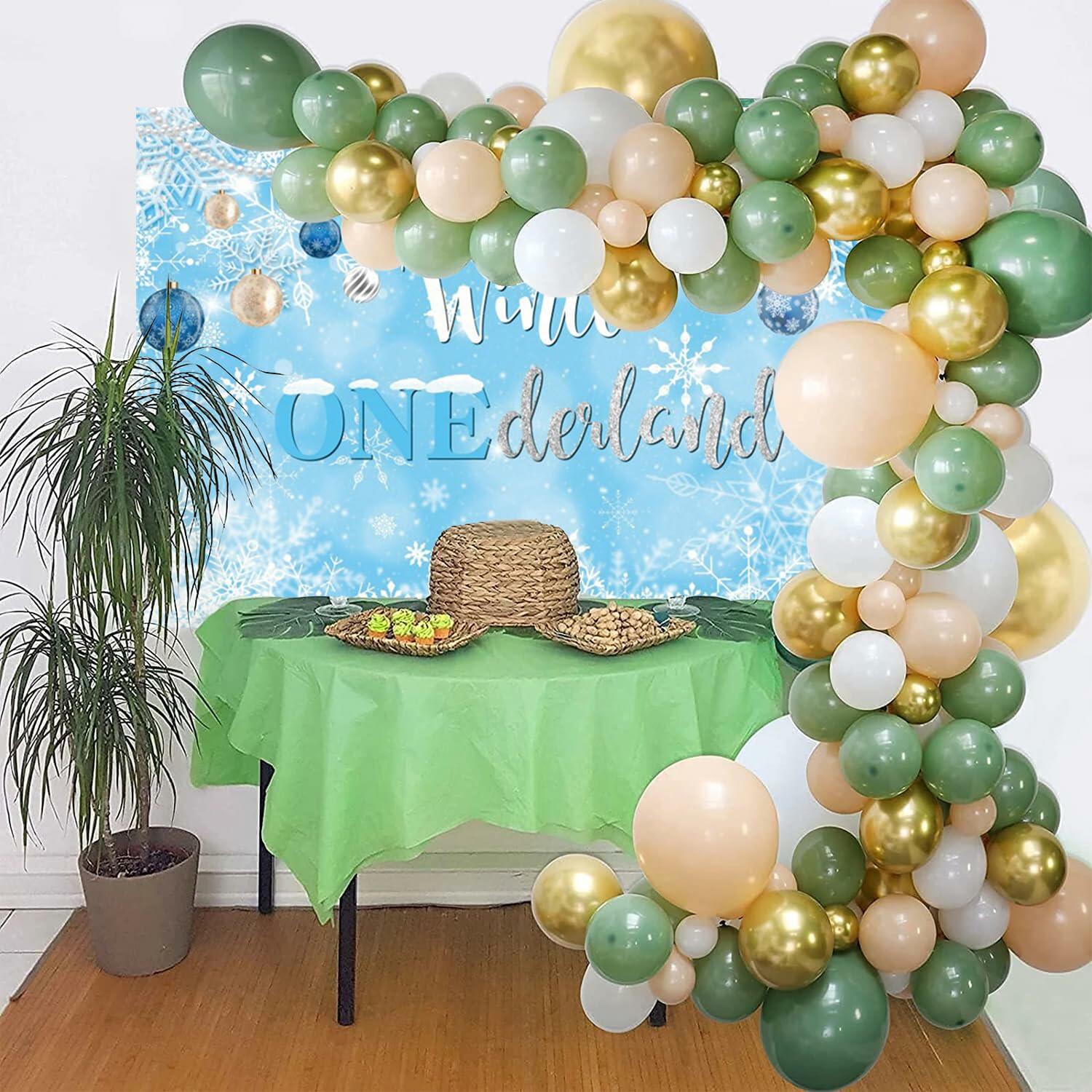 Winter Onederland Birthday Banner Snowflake Blue 70.9x43.3 Inch