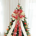 Filltown Christmas Tree Topper Bow 53x13 Inch Grey Silver Xmas Decor