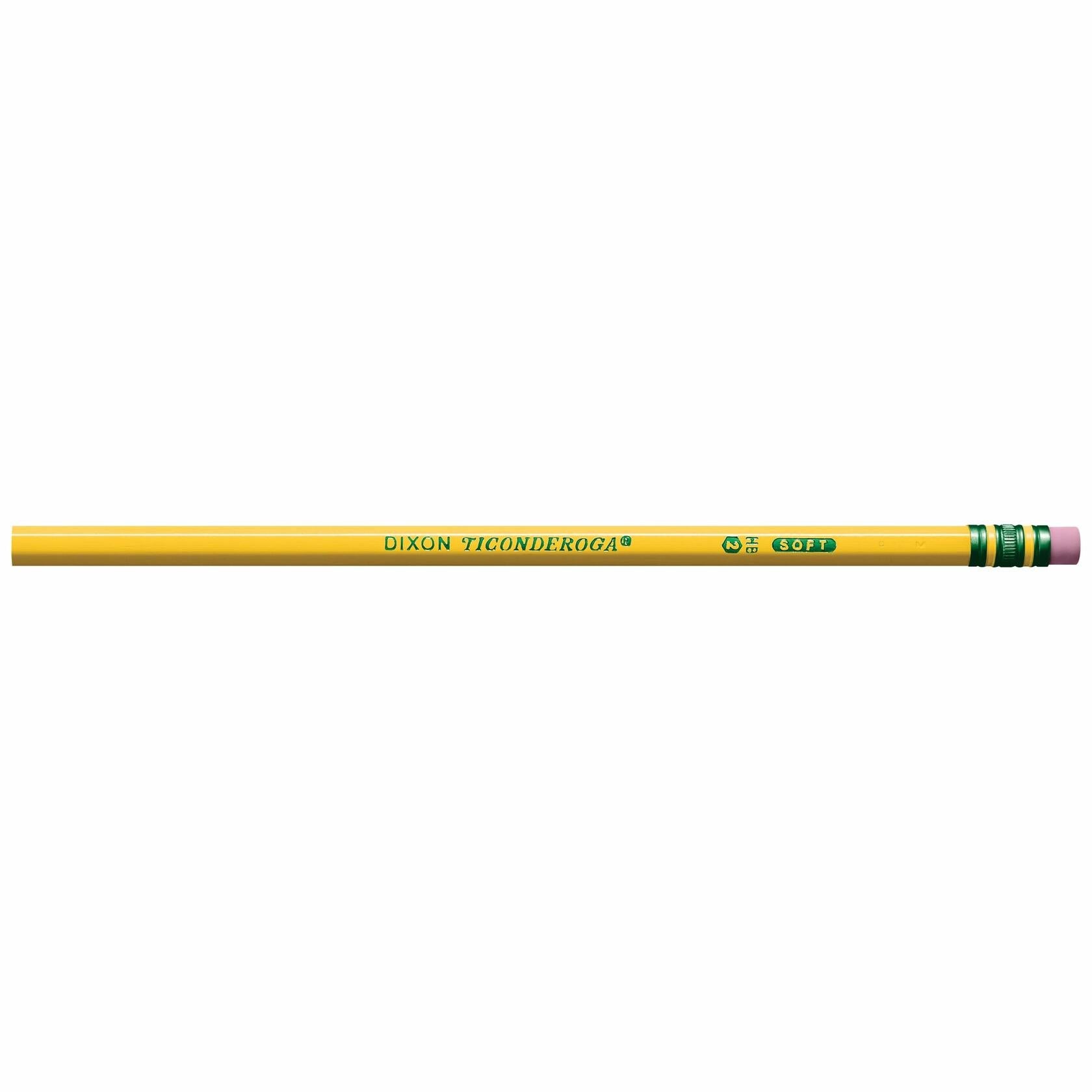 Ticonderoga Wood-Cased Pencils Unsharpened 2 HB Soft Yellow 12 Count