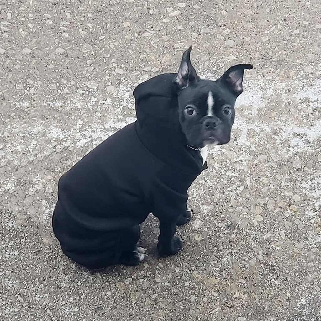 [Like New] LifeWheel Dog Hoodie Fleece Sweatshirt Buttons Winter Warm Cotton Black Size M