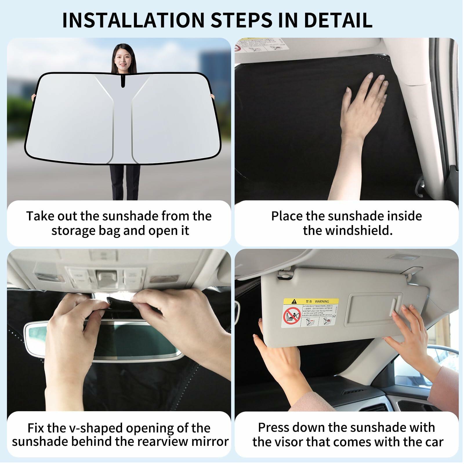 COFSODI Car Windshield Sunshade Double Thickened UV Protection Black
