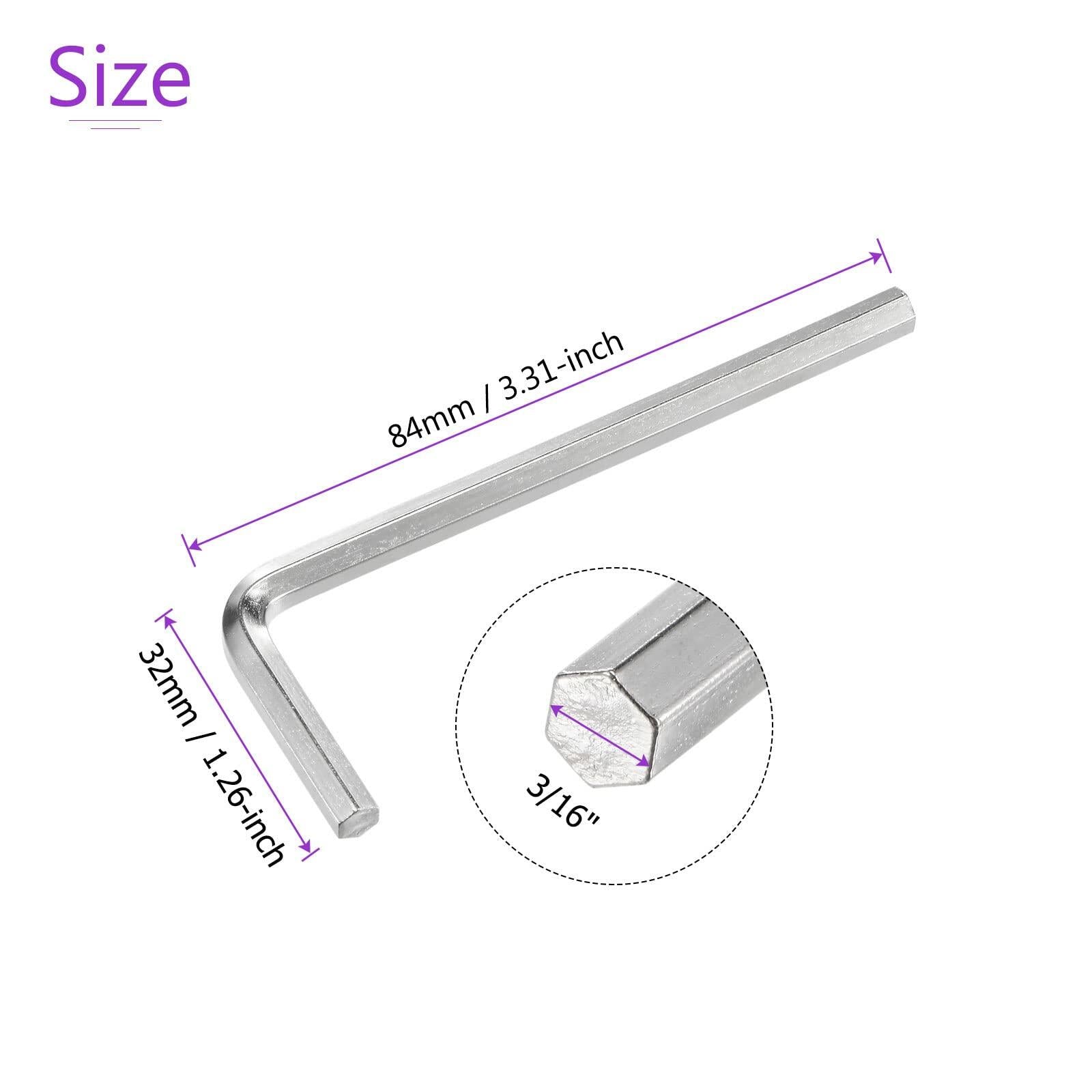 DMiotech 3/16" Hex Key Wrench L Shaped CR-V 2 Pack Aluminum 84mm