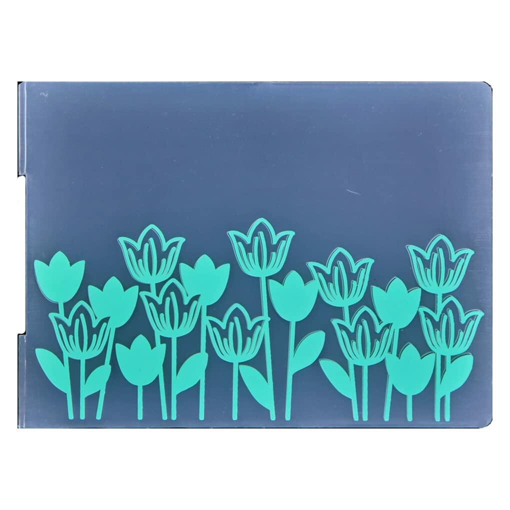 DDOUJOY Plastic Embossing Folders Flowers Leaves Tulips Dandelion 5pcs