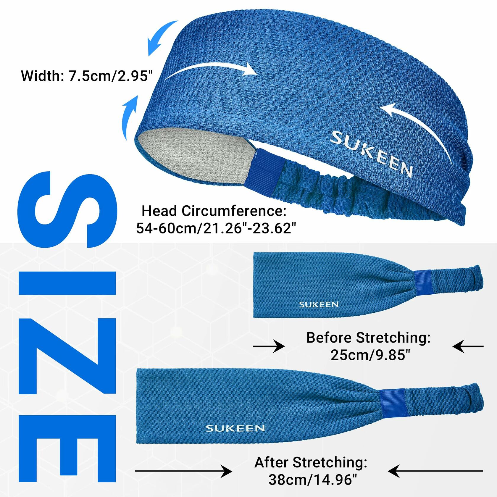 Sukeen Workout Headbands for Women Non Slip Sweat Bands 3 Pack Sports