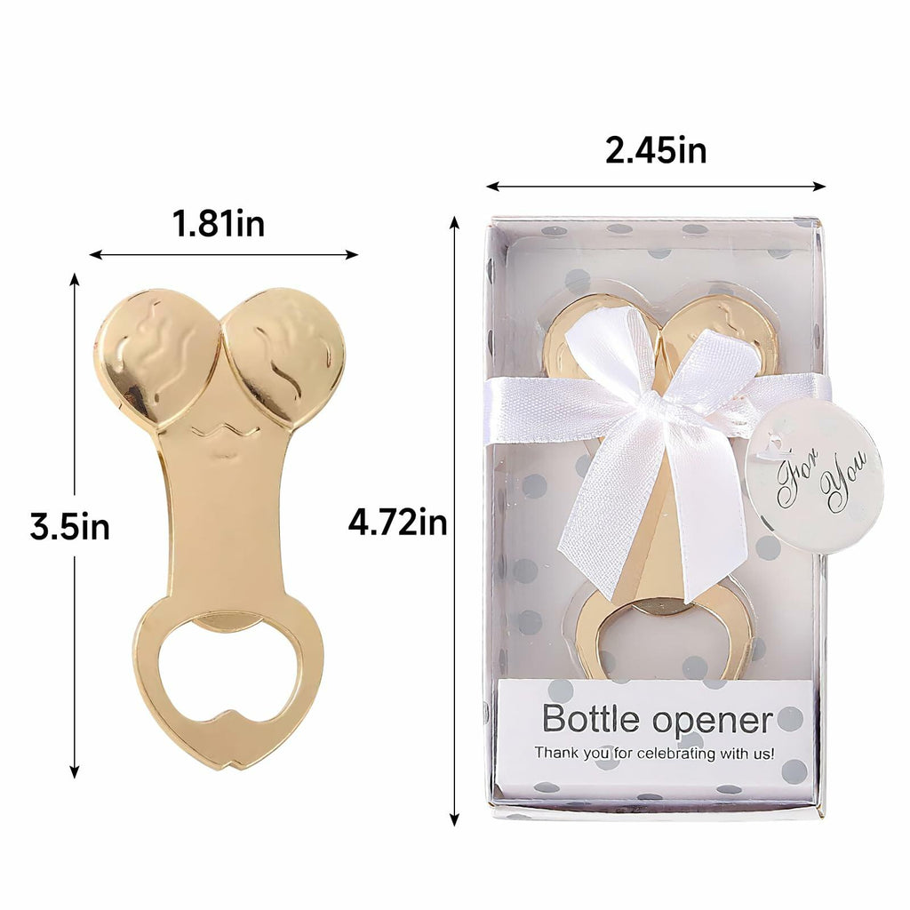 Tough Guy Heavy Duty Zinc Alloy Bottle Opener 3 Pack Gold