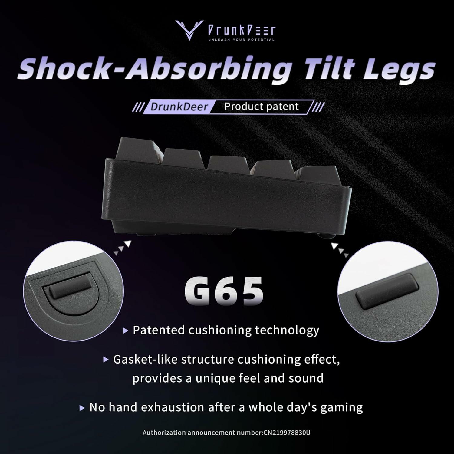 DrunkDeer G65 Gaming Keyboard Rapid Trigger Magnetic Switch RGB Black