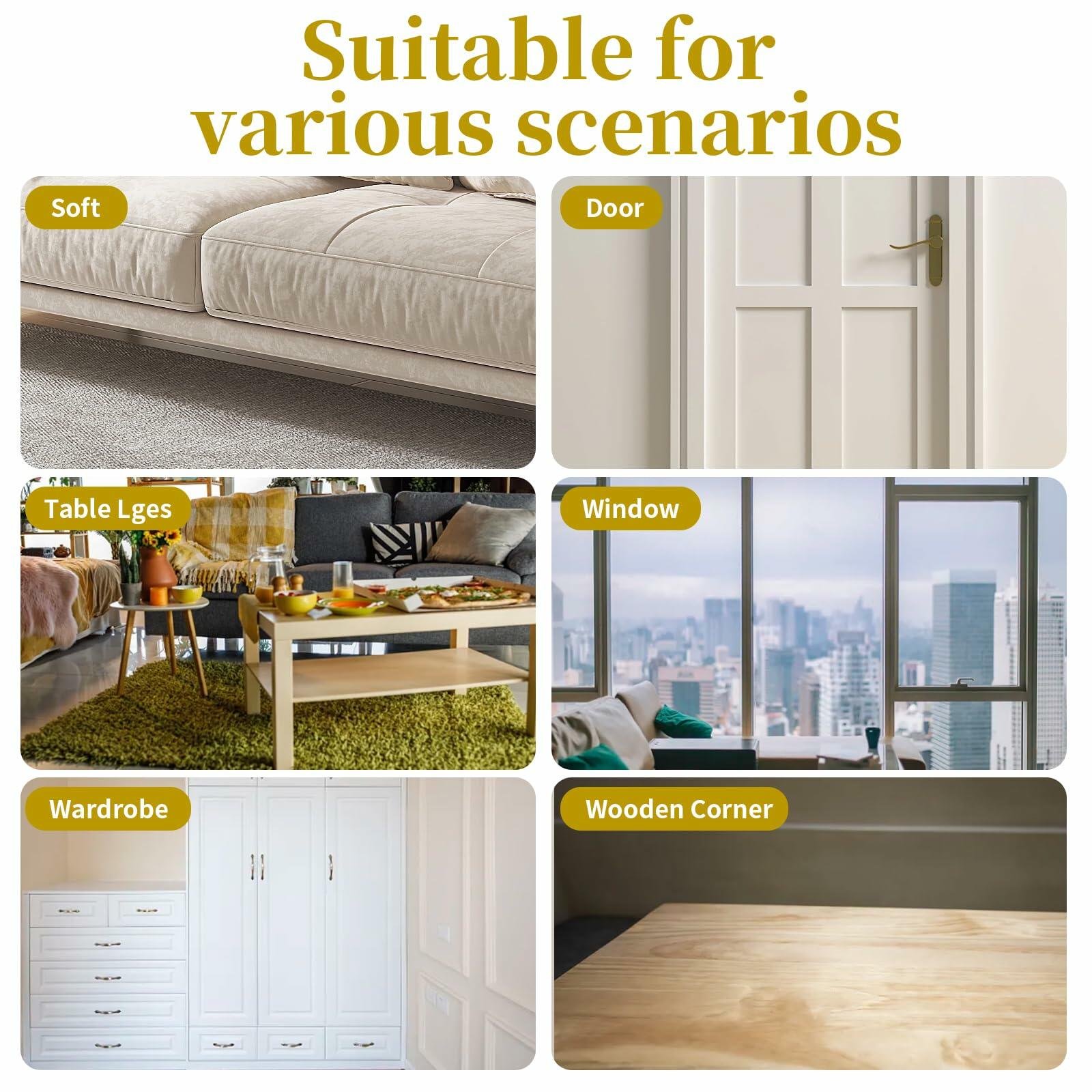 SENONAPO Cat Scratch Furniture Protector 196x17in Clear Self-Adhesive Tape