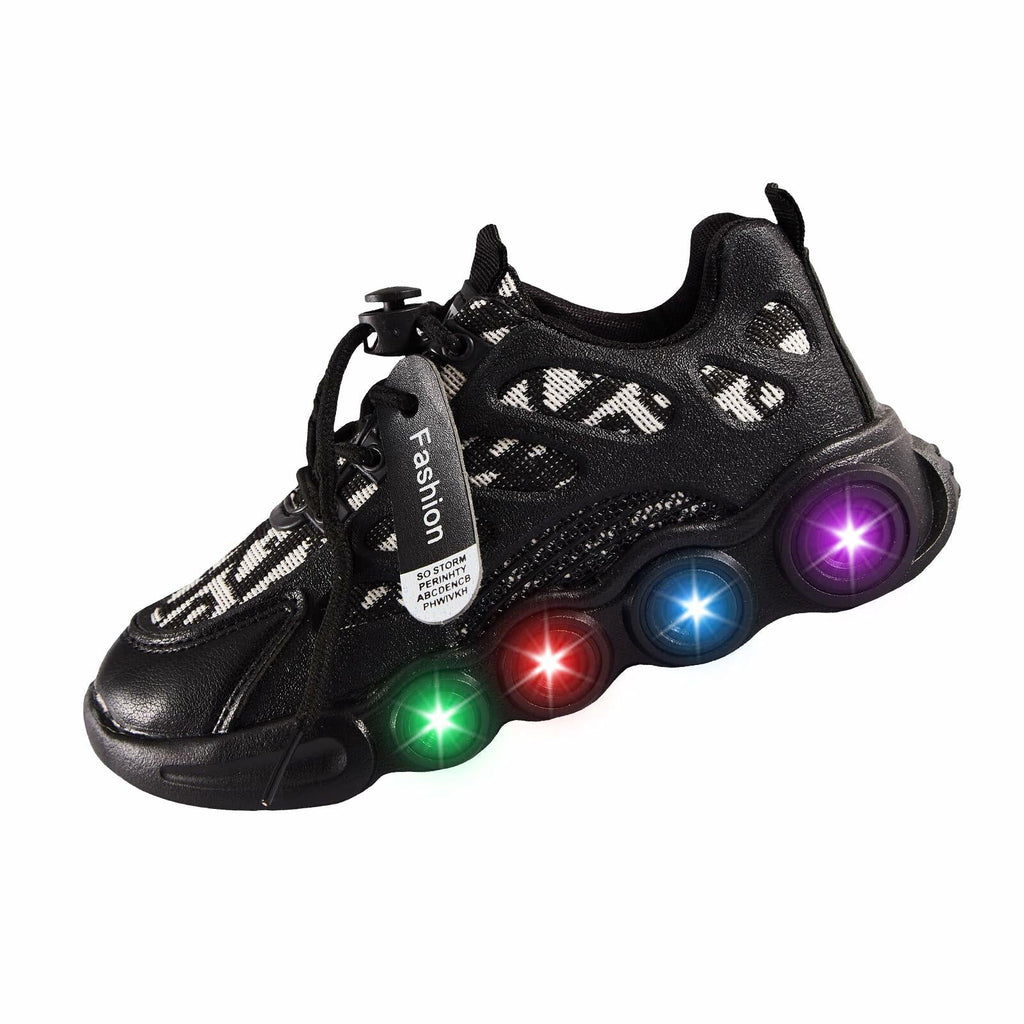 VRYUZHOU Kids Stylish Party Christmas Cartoon Sneakers Black Size 9