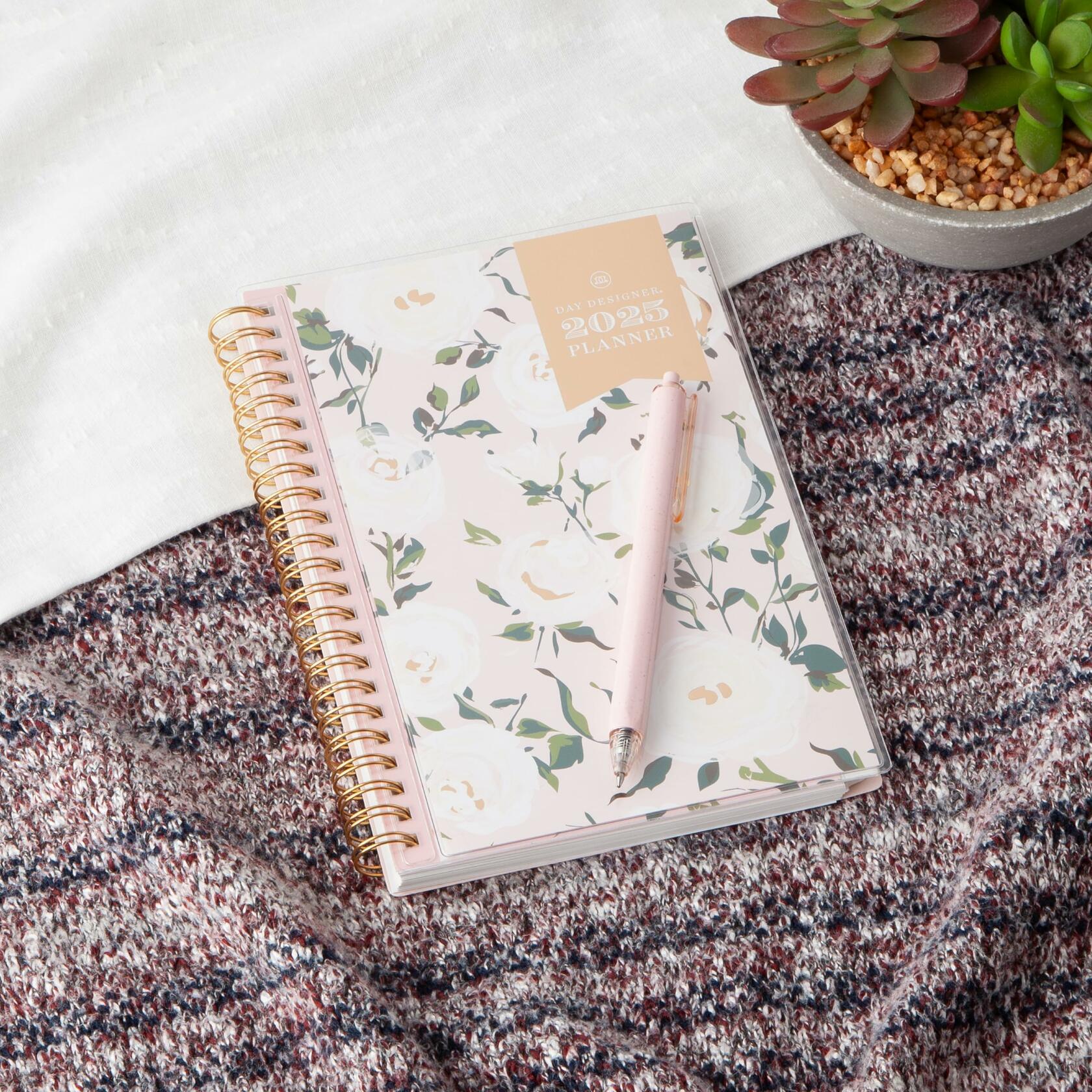 Blue Sky Day Designer Coming Up Roses Planner 2025 5x8 Safety Wirebound