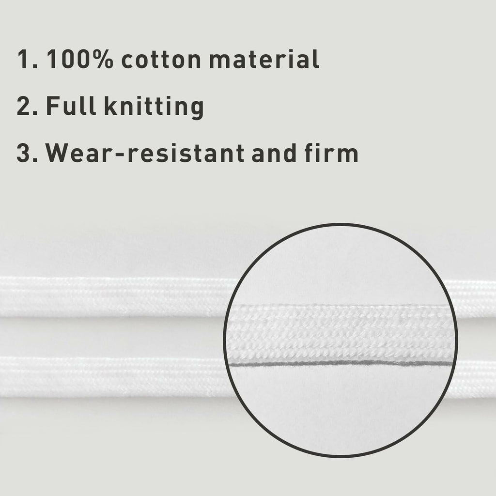 UamGlsob 8mm Cotton Shoelaces for Puma Sneakers White 39"/100cm