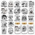 AFRITEE UV DTF Cup Wraps 20 Sheets 16-20oz Tumbler Black Cat Hippo Dog