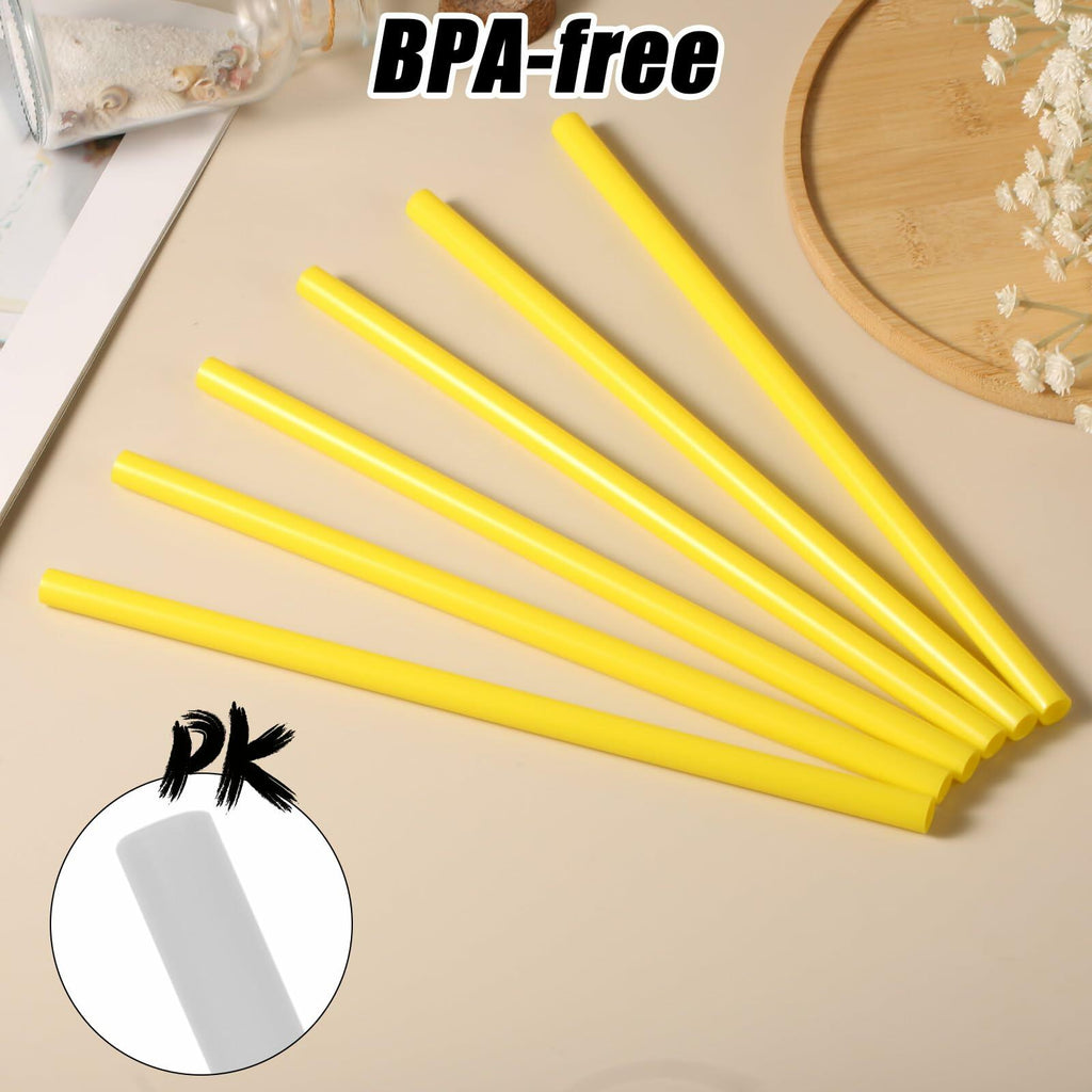 PEUTIER 6pcs Reusable Replacement Straws for Yeti Rambler 25/26/35oz Yellow