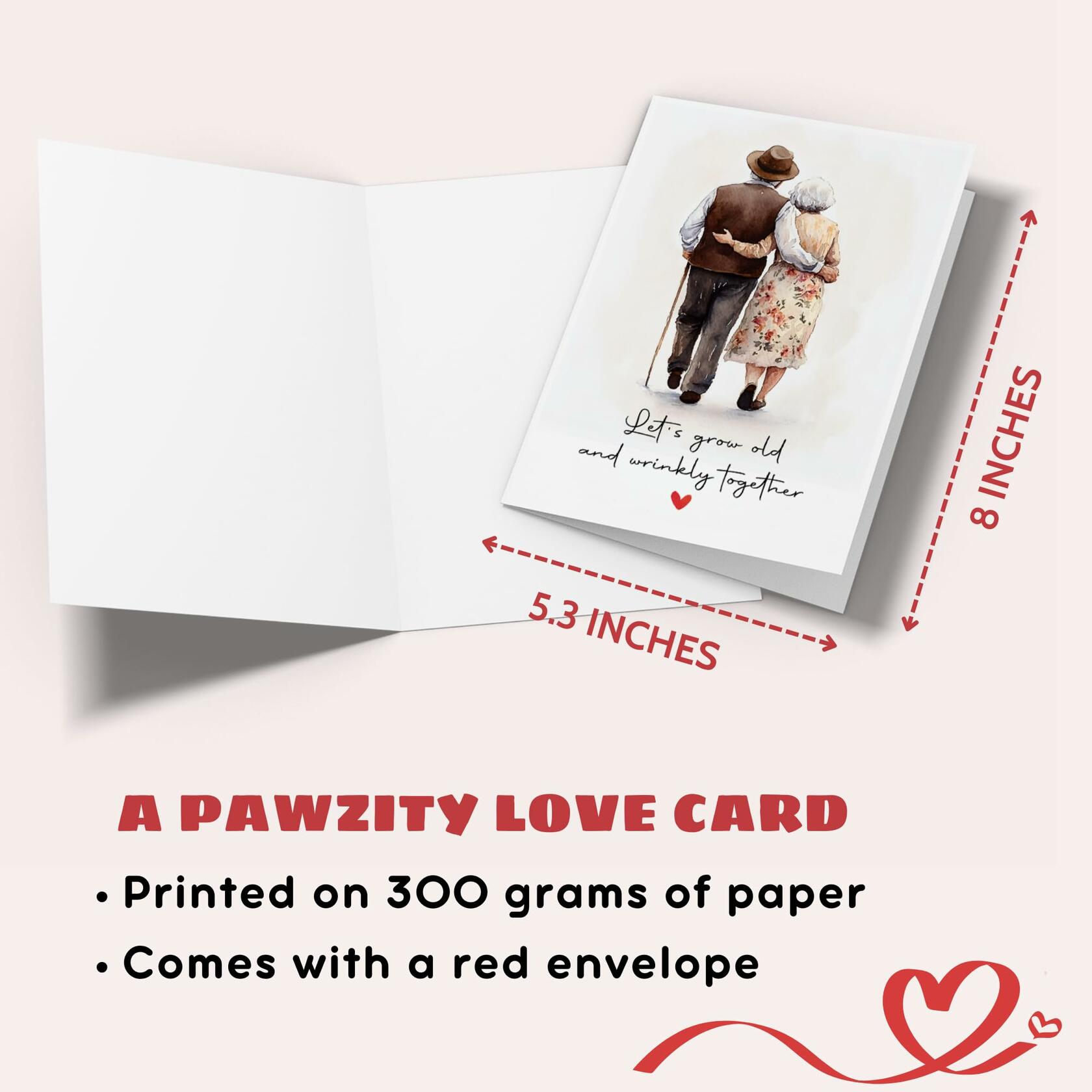 Pawzity Anniversary Birthday Card for Couple 5.3x8in with Envelope Color04
