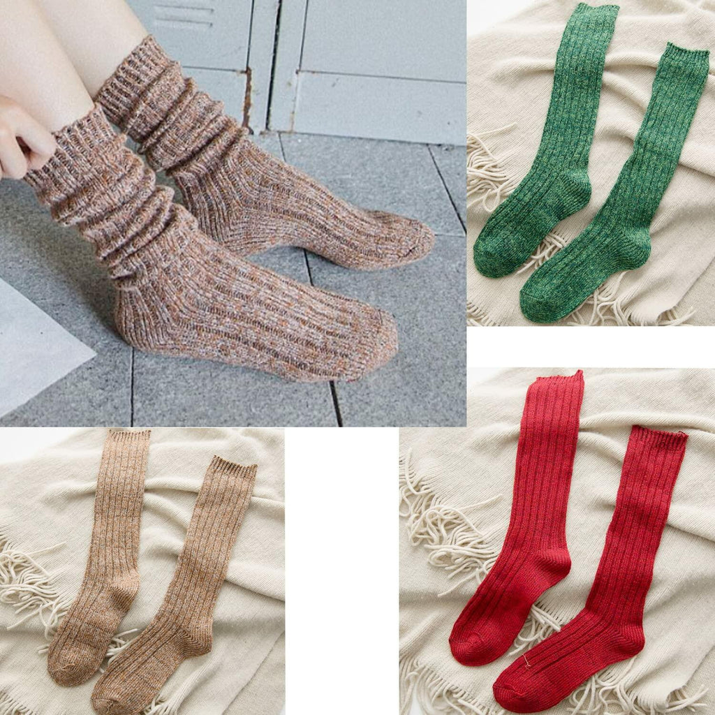 TINTAO Women Winter Wool Cable Knit Knee High Boot Socks 3 Pairs Size 5-11 A06