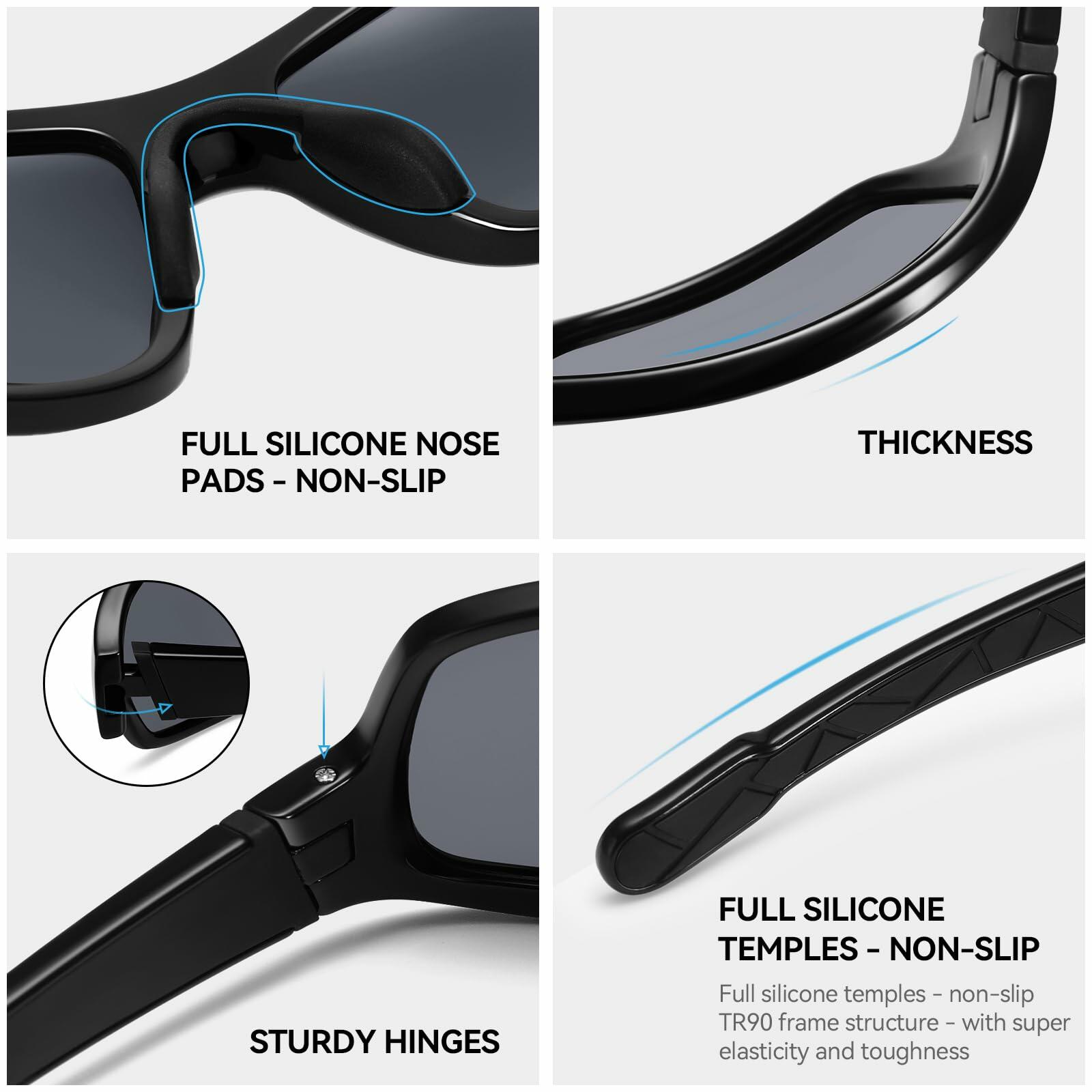 [Like New] Dollger Polarized Sports Sunglasses Women UV400 Black Wraparound Fit