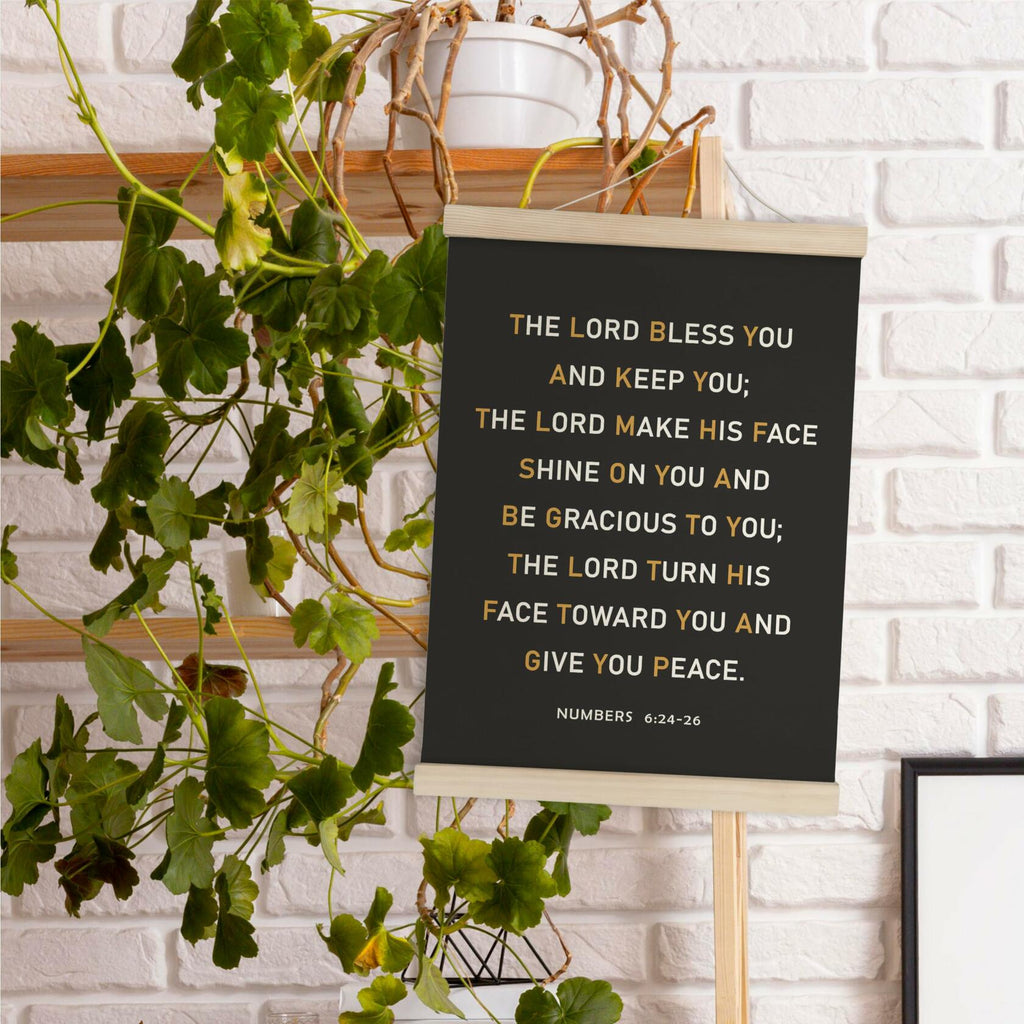 HRQKO Christian Numbers 6 24-26 Wall Art Poster Hanger Frame Black 12x16