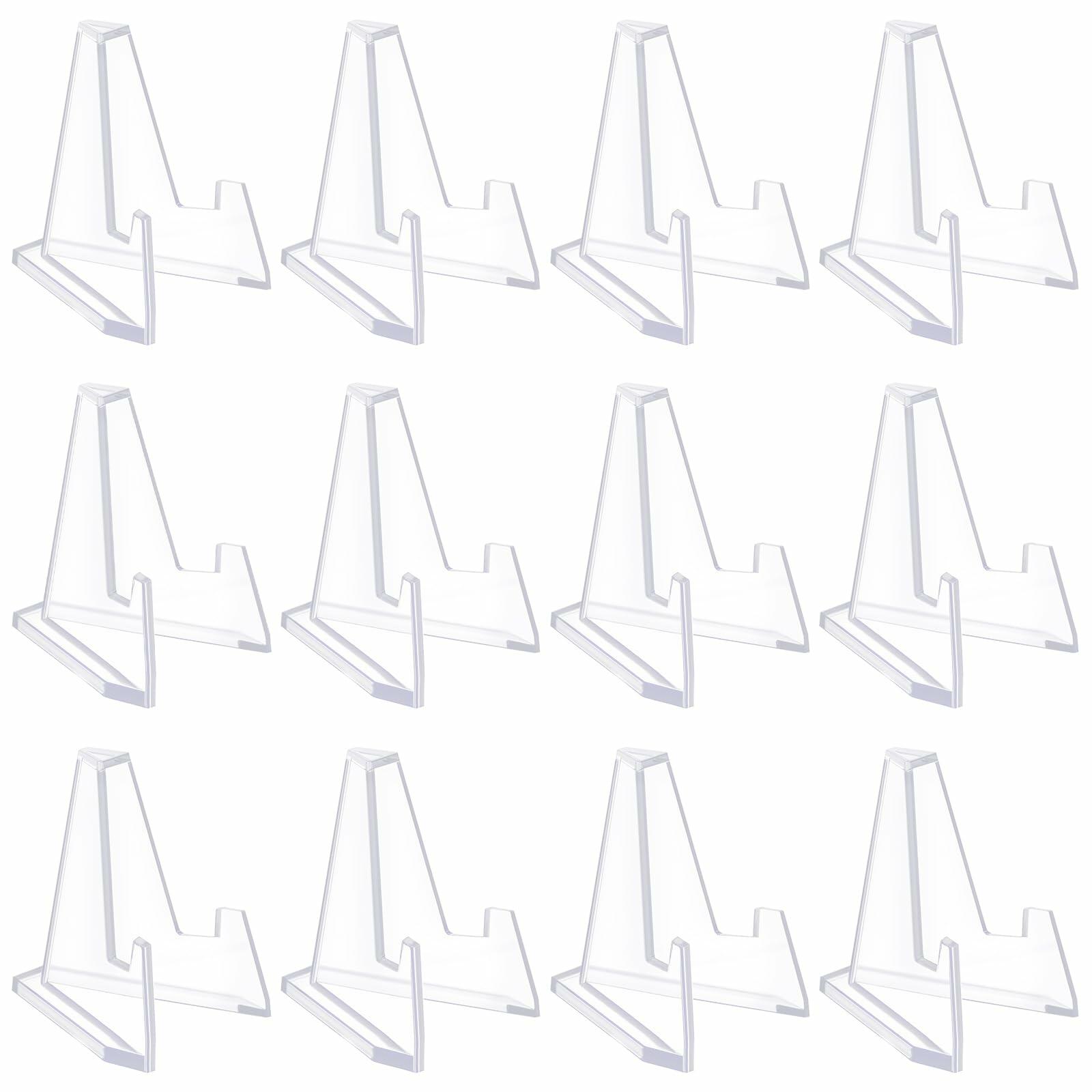 HiShutiao Acrylic Card Display Stand 2.68in White 12 Packs