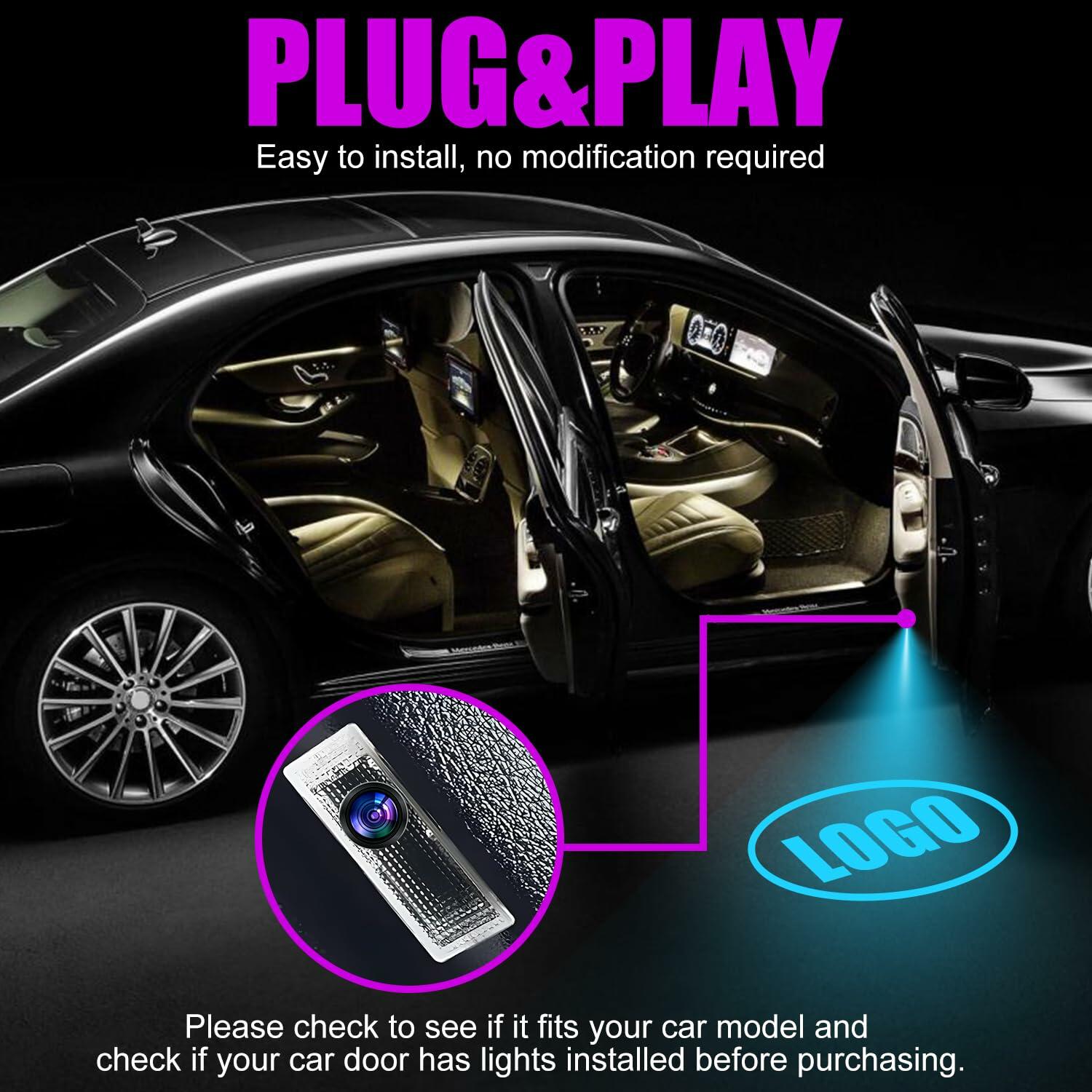 SPOBODY Car Door Logo Projector Puddle Lights 3D Laser 4pcs