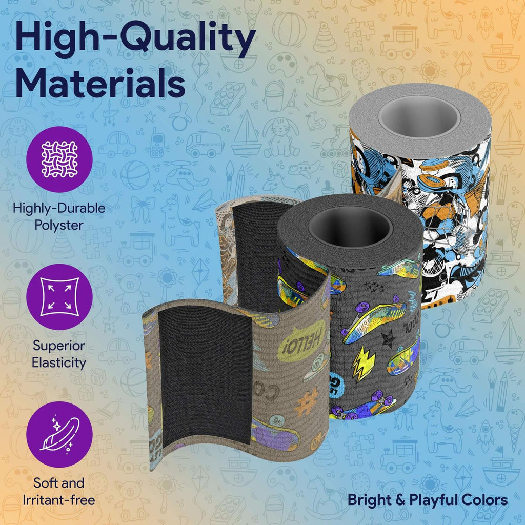 Elastic Bandage Wrap Self Closure 3"x180" Compression Sports Wrap 2 Pack