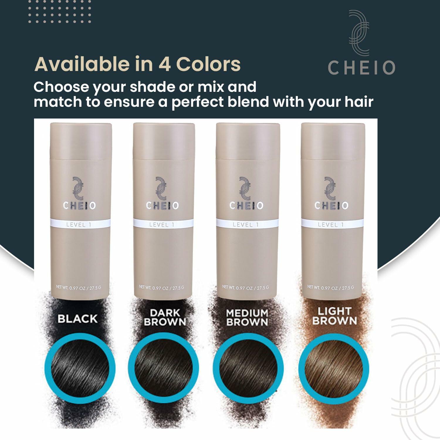 Cheio Hair Thickening Fibers Keratin Level 1 Dark Brown 27.5g Bald Spots
