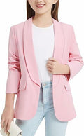 Mebius Girls Pink Shawl Collar Blazer Jacket Open Front Size 12Y