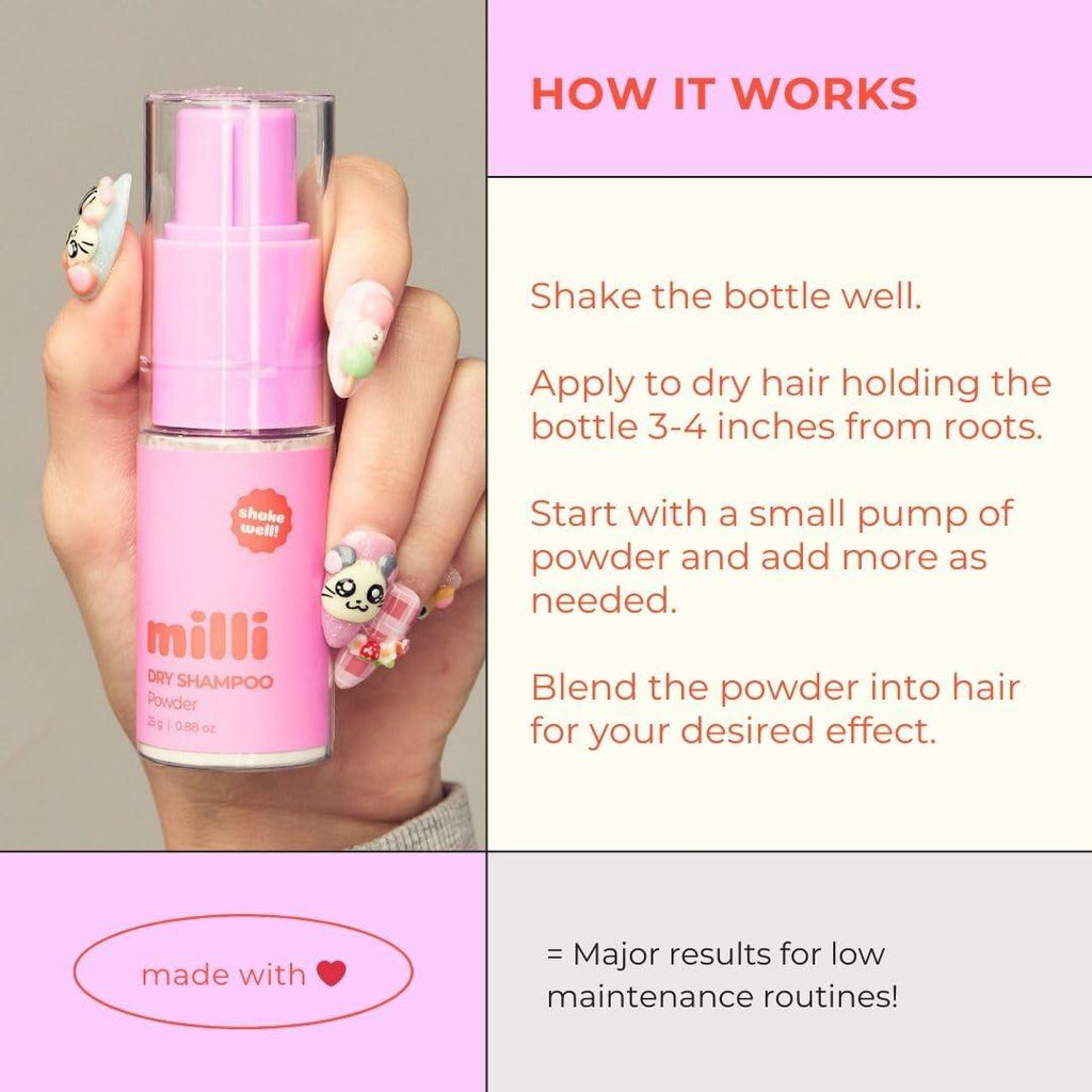 The Milli Method Dry Shampoo Powder Non-Aerosol Lemongrass 0.88oz Travel